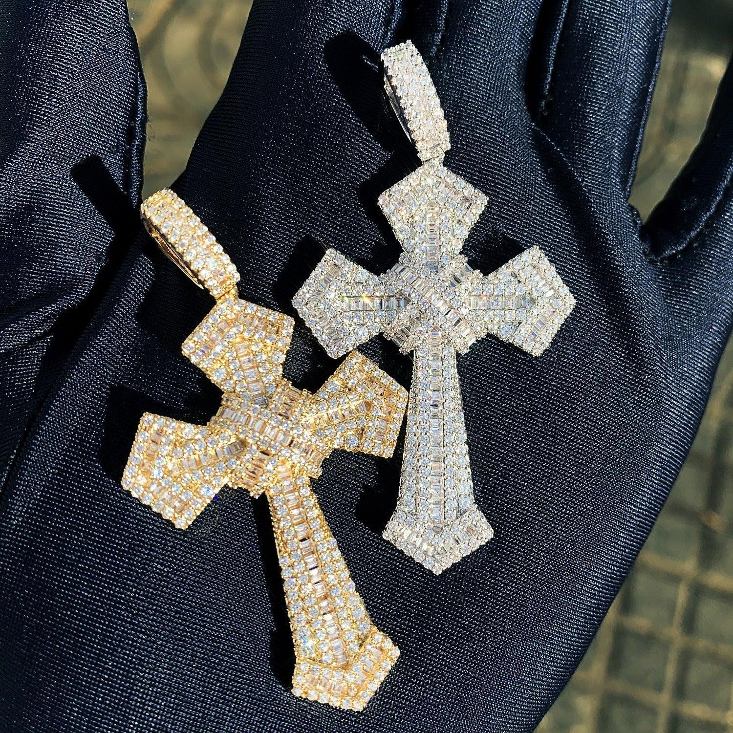 Iced Out Cross Pendant Necklace for Men – Hip Hop CZ - CaratixJewelry