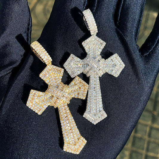Iced Out Cross Pendant Necklace for Men – Hip Hop CZ - CaratixJewelry