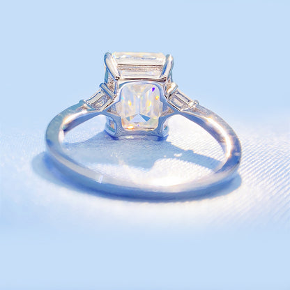 2026 Summer New S925 Silver 5ct Emerald Cut Moissanite Ring | Massive 9x11mm D VVS1 | Caratix