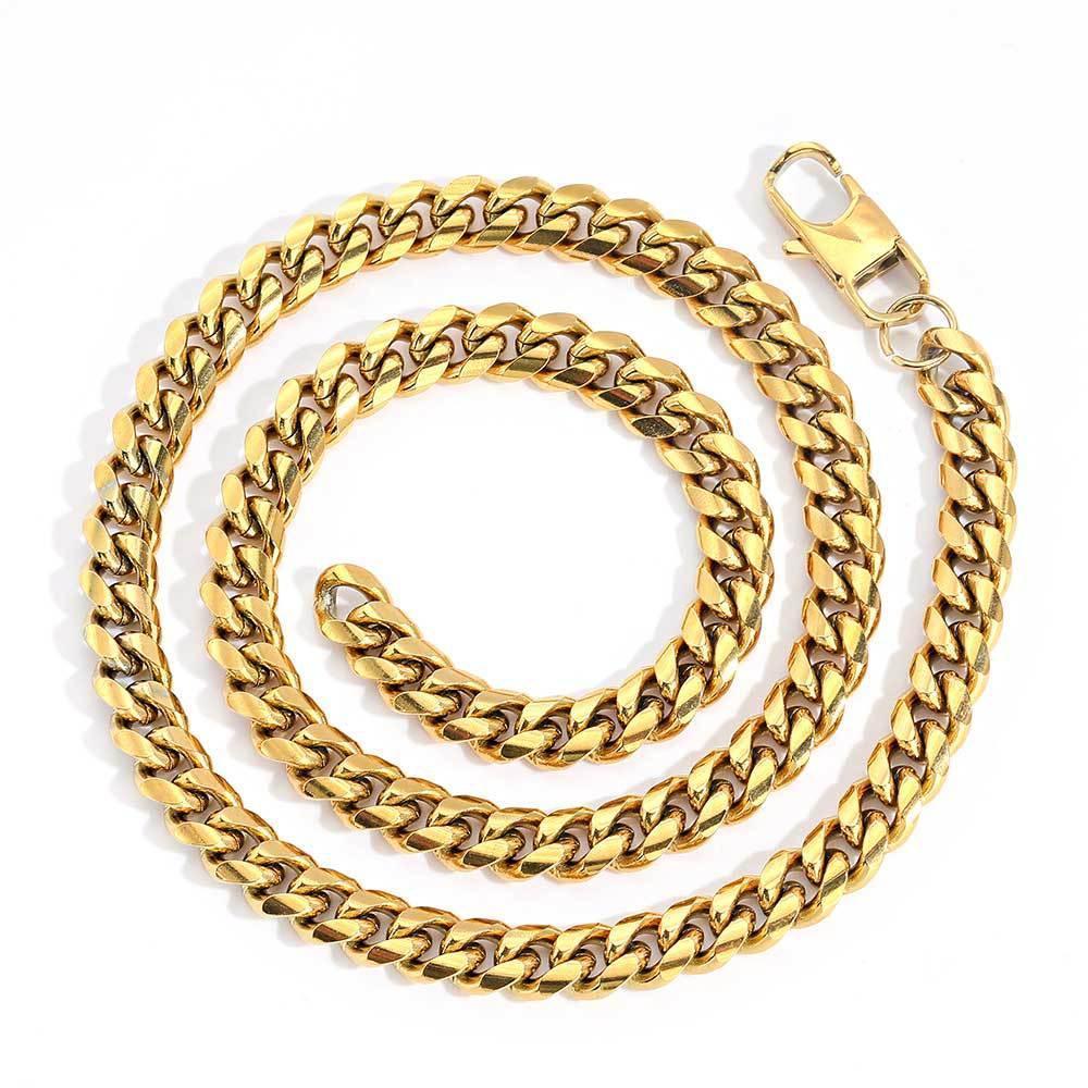 Polished Cuban Chain Necklace Stainless Steel Rapper Chain Style | Caratix Jewelry - CaratixJewelry