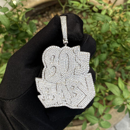 Iced Out "80S" Retro Pendant | Men's Real Copper CZ Necklace - CaratixJewelry