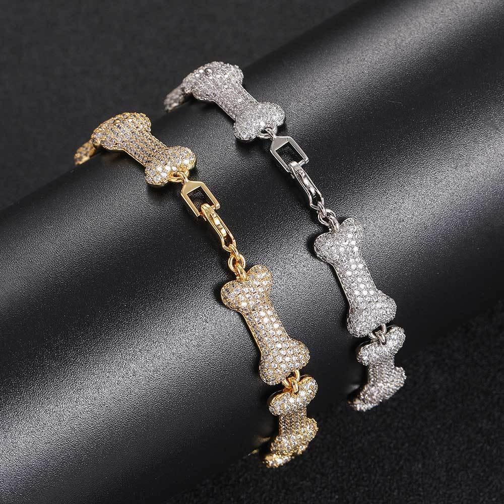 Bone Pendant 10mm Zircon Necklace Hip Hop Jewelry for Men & Women | Caratix Jewelry - CaratixJewelry