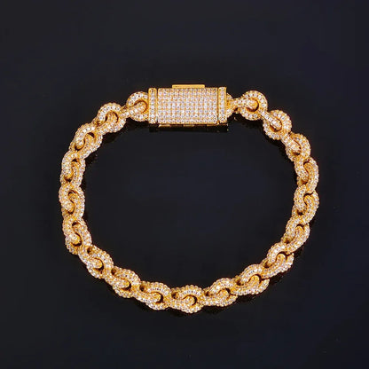 Custom 8mm O-Link Necklace with Fold-over Clasp | Premium Gold Chain for Rapper | Caratix - CaratixJewelry