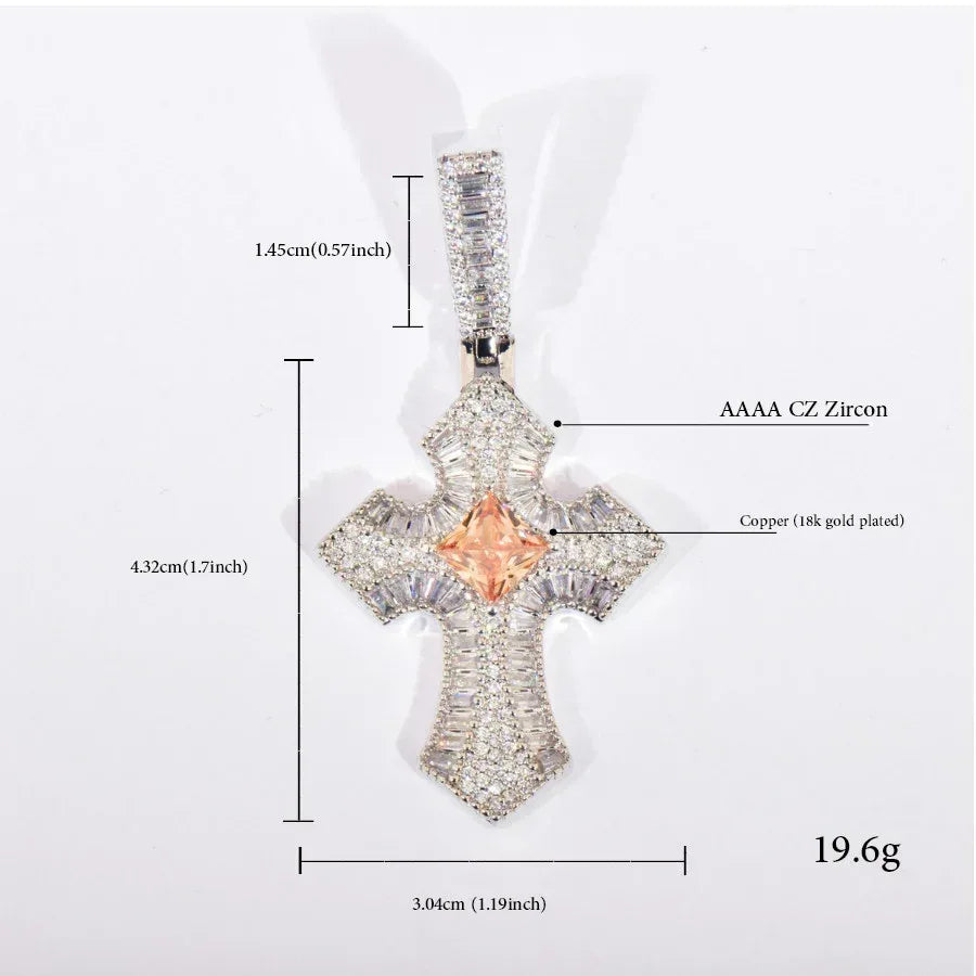 Iced Out Cross Pendant Necklace for Men – Hip Hop CZ - CaratixJewelry
