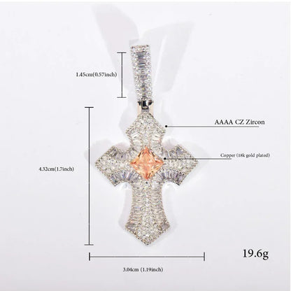 Iced Out Cross Pendant Necklace for Men – Hip Hop CZ - CaratixJewelry