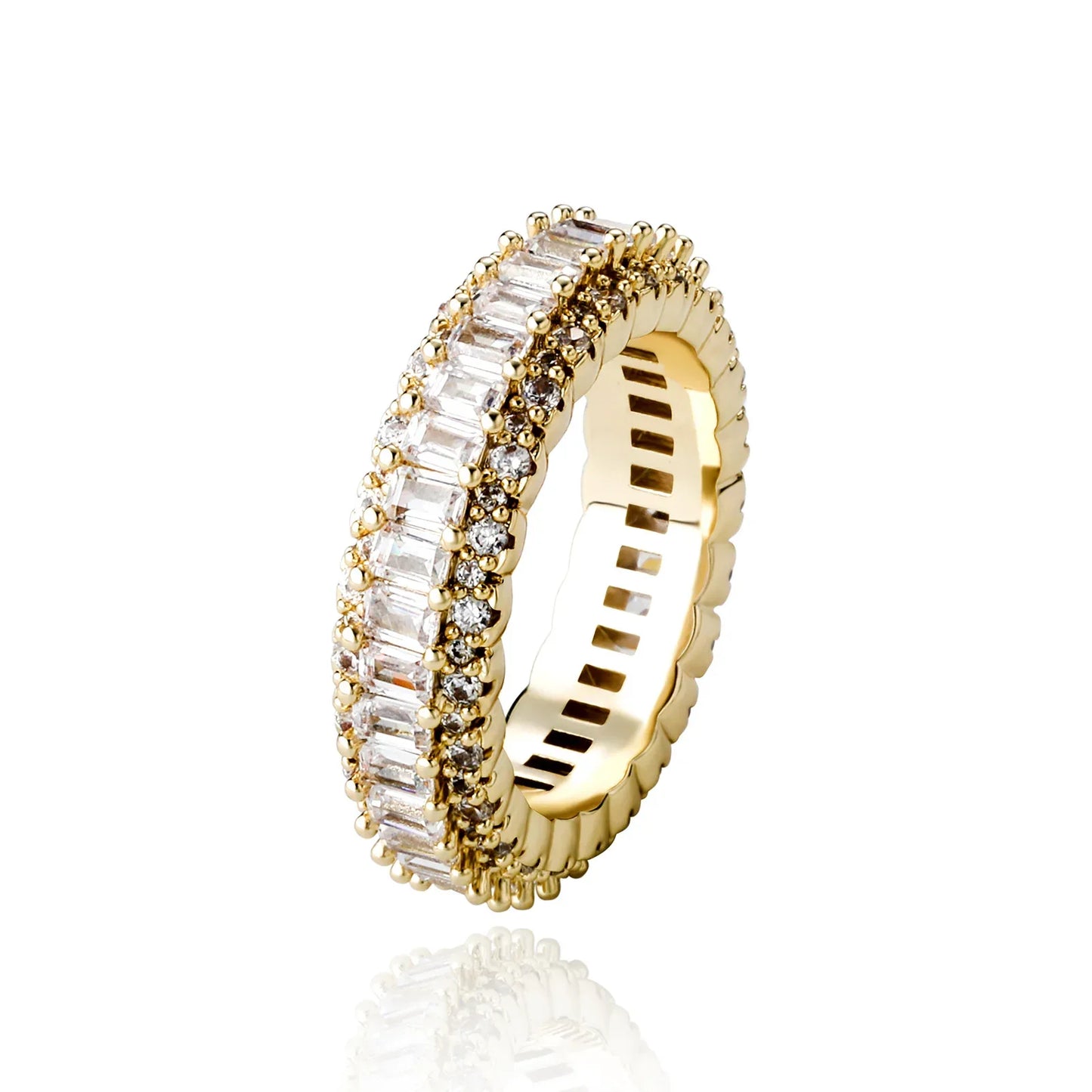 Unisex Full Iced Out Ring | Premium Micro-Pave Zirconia Band | Caratix