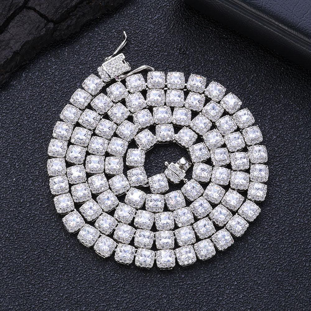 Ice Cube Moissanite Chain – Unique S925 Sterling Silver Iced-Out Hip Hop Men’s Luxury Streetwear Necklace - CaratixJewelry