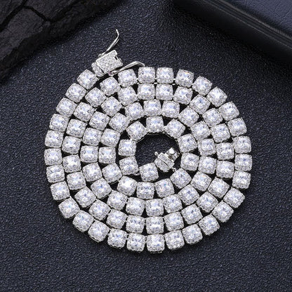Ice Cube Moissanite Chain – Unique S925 Sterling Silver Iced-Out Hip Hop Men’s Luxury Streetwear Necklace - CaratixJewelry