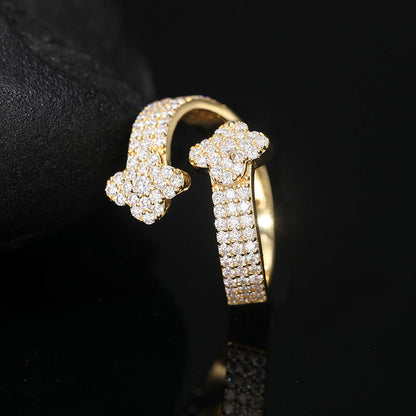 Adjustable Moissanite Men's Ring Iced Out Silver | Caratix