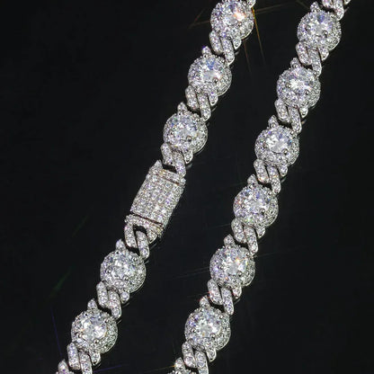 7.5mm Moissanite Bead Chain Necklace – S925 Sterling Silver Minimalist Luxury Hip Hop Jewelry - CaratixJewelry