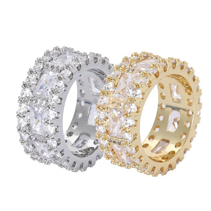 Mixed T Cut Zircon Ring Vintage Men’s Iced Out Jewelry | Caratix Jewelry - CaratixJewelry
