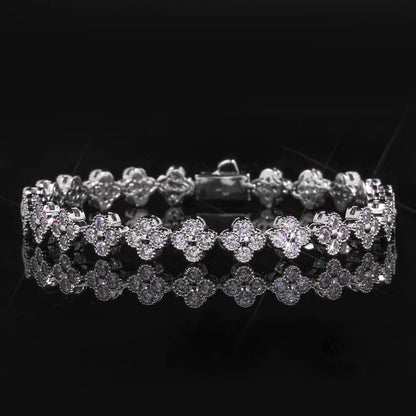 7mm Full Flower Link Bracelet Hip Hop Jewelry Rapper Iced Out Chain for Men | Caratix Jewelry - CaratixJewelry