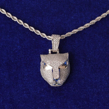 Iced Out 3D Panther Head Pendant | Men's Fierce Leopard Necklace | Premium Copper CZ Wild Cat Jewelry | Apex Predator Bling | Caratix - CaratixJewelry