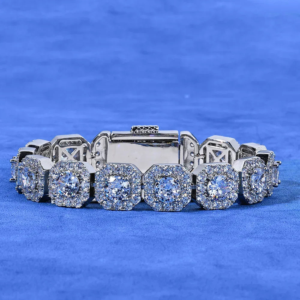 Hip Hop Bling S925 Silver CZ Ice Cube Bracelet – Custom Sugar Cube Link, Luxury Women’s Jewelry | Caratix Jewelry - CaratixJewelry
