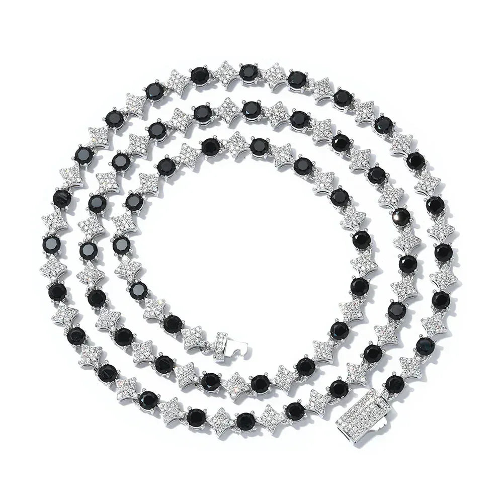 Star Moissanite Tennis Chain – Custom S925 Sterling Silver Minimalist Men’s Luxury Streetwear Necklace - CaratixJewelry