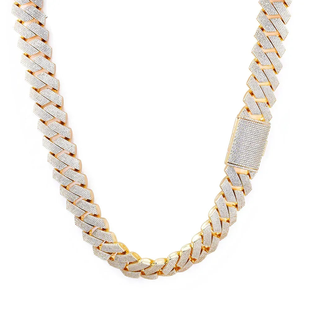 -Cut Moissanite Cuban Link Chain – S925 Sterling Silver Iced-Out Hip Hop Men’s Luxury Streetwear Necklace - CaratixJewelry