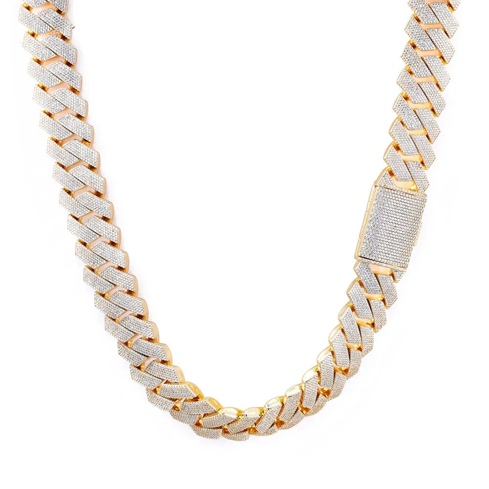 26mm 6-Row Iced Out Zircon Cuban Chain Necklace - CaratixJewelry