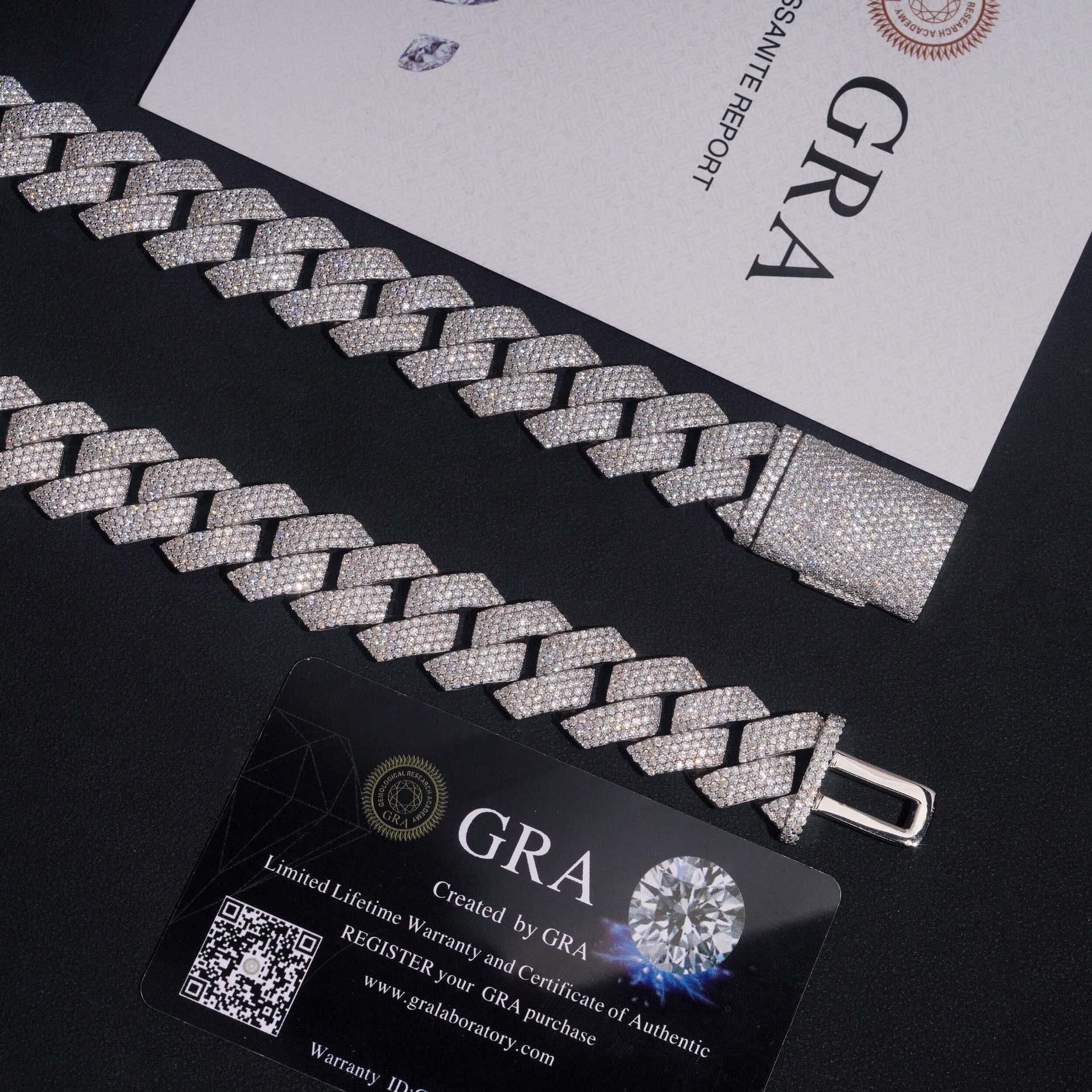 18mm Iced-Out Moissanite Cuban Link Chain – S925 Sterling Silver Hip Hop Streetwear Necklace - CaratixJewelry