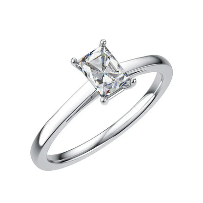 1ct Emerald Cut Moissanite Ring | S925 Silver 18K Gold Plated | Caratix