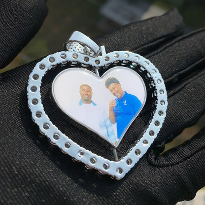Heart Photo Locket Pendant | Custom Picture Replaceable Necklace - CaratixJewelry