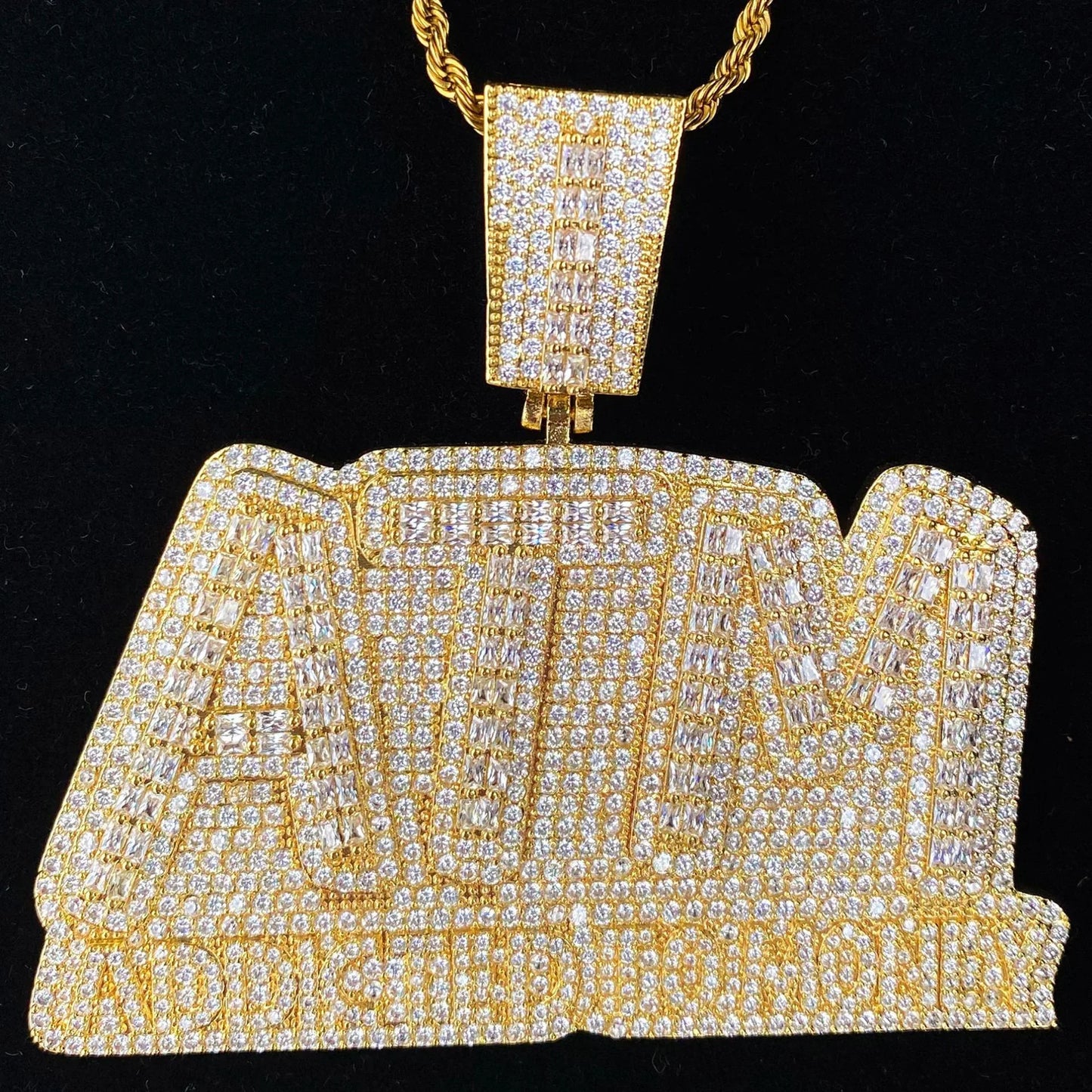 Women's "Addicted To Money" Necklace | Premium Copper CZ Cash Flow Jewelry - CaratixJewelry