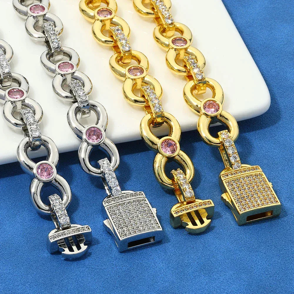 Infinity Figure-8 Moissanite Chain – S925 Sterling Silver Iced-Out Hip Hop Men’s Luxury Streetwear Necklace - CaratixJewelry
