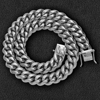 Gold Plated Stainless Steel Cuban Link Necklace with Classic Clasp for Men | Caratix Jewelry - CaratixJewelry