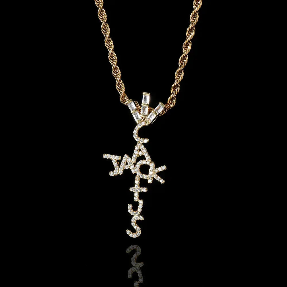 Custom Full Cross Pendant Necklace with Zircon Stones for Men | Caratix Jewelry - CaratixJewelry