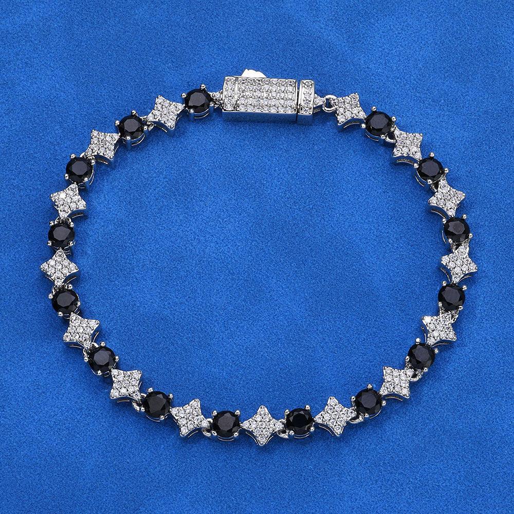 Custom 6mm 18K Gold Moissanite Star Bracelet | Women's Luxury Hip Hop Bling | Caratix - CaratixJewelry