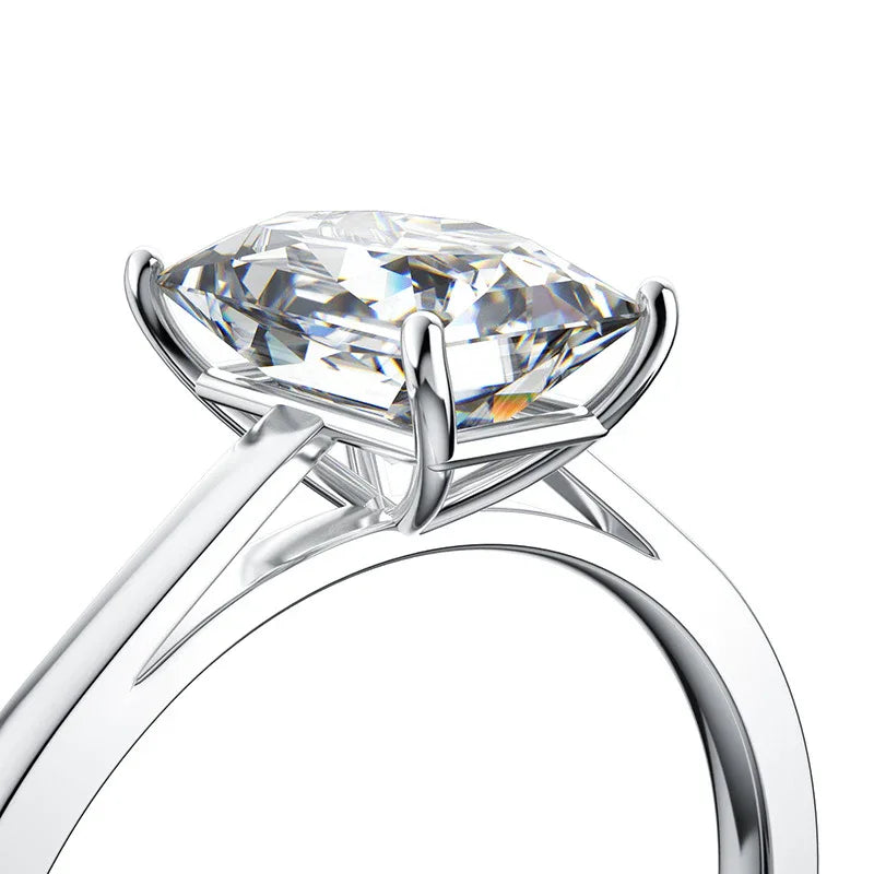 1ct Emerald Cut Moissanite Ring | S925 Silver 18K Gold Plated | Caratix