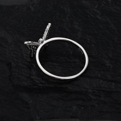 Iced Out Moissanite Butterfly Flower Ring S925 | Caratix