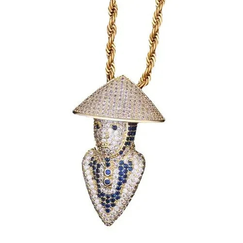 Iced Out Mortal Kombat Character Pendant | Men's Gamer Hip Hop Necklace | Premium Copper CZ Fighter Jewelry | Arcade Legend Bling | Caratix - CaratixJewelry