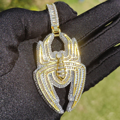 Iced Out Spider Pendant Necklace – Hip Hop Bling Jewelry for Men & Women | CZ Shine - CaratixJewelry