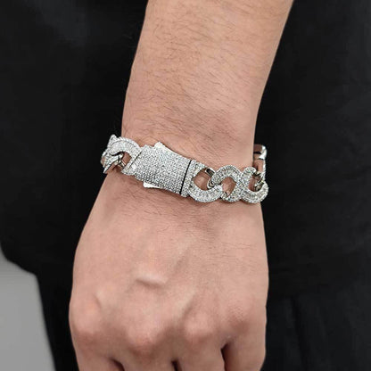 Infinity 8 Link Cuban Chain Bracelet with T-Shaped Zircon - CaratixJewelry