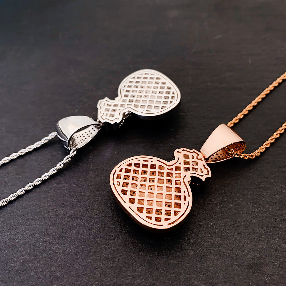 Iced Out Money Bag Pendant | Men's Gold Plated Hip Hop Money Sack Charm | Caratix