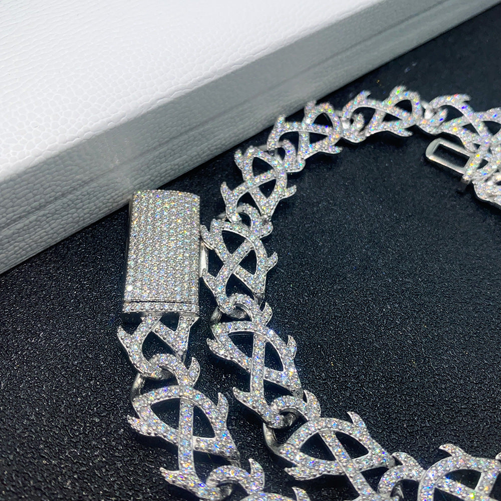 15mm S925 Sterling Silver Moissanite Cuban Link Chain | Heavyweight Iced Out Necklace | Caratix