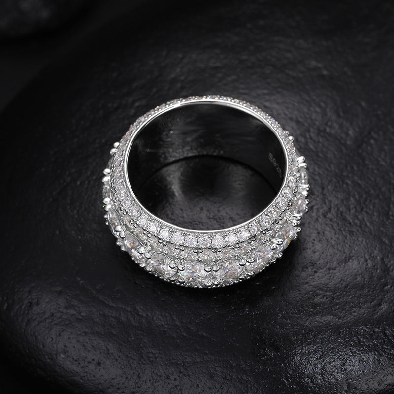 Moissanite Hip Hop Signet Ring 925 Silver Band | Caratix
