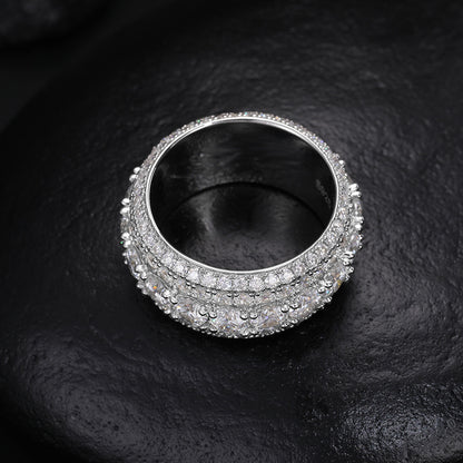 Moissanite Hip Hop Signet Ring 925 Silver Band | Caratix
