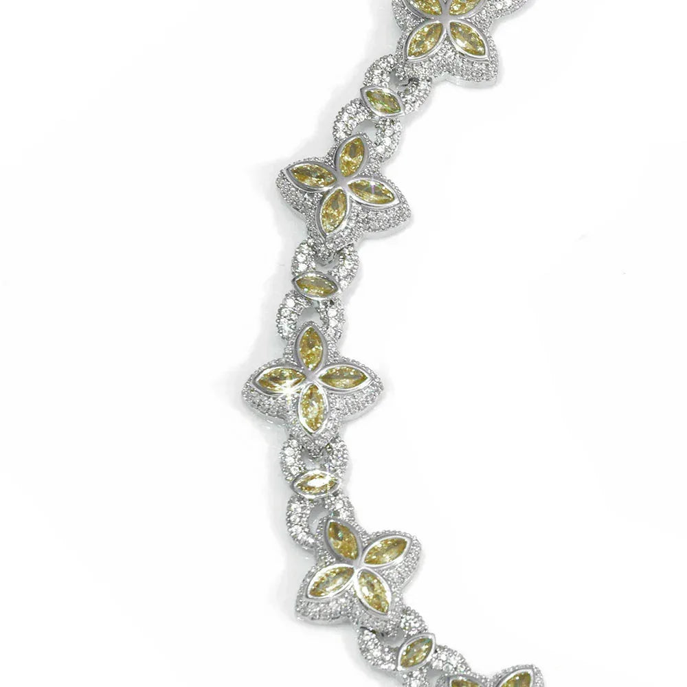 Evil Eye & Clover Cuban Link Chain | Men's Bracelet & Women's Necklace | Iced Out Gold Chain Rapper Style | Caratix - CaratixJewelry