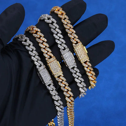 Hip Hop Jewelry 8mm S925 Silver Single Row CZ Cuban Link Necklace – Luxury Women’s Fashion Jewelry | Caratix Jewelry - CaratixJewelry