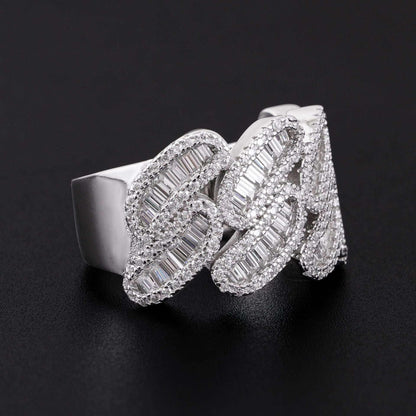 D-Color Step-Cut Moissanite Ring | S925 Silver Unisex Iced Out Hip Hop Jewelry - CaratixJewelry