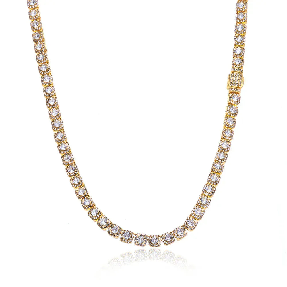 Custom 5mm Baguette Tennis Chain | Fold-Over Clasp Hip Hop Bling | Caratix - CaratixJewelry