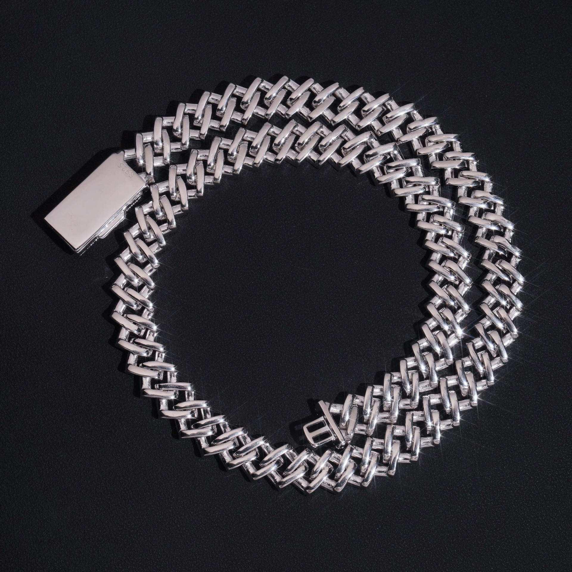 13mm Moissanite Cuban Link Necklace | S925 Silver Men’s Iced Out Hip Hop Chain - CaratixJewelry