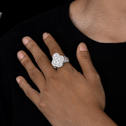 Men's S925 Sterling Silver Moissanite Cross Ring – Luxury Iced-Out Hip-Hop Statement Band