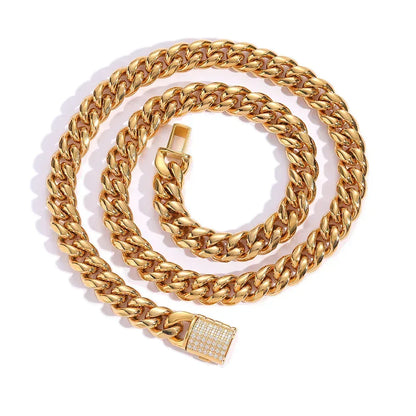 Rounded Tight Cuban Chain Necklace Stainless Steel for Men | Caratix Jewelry - CaratixJewelry