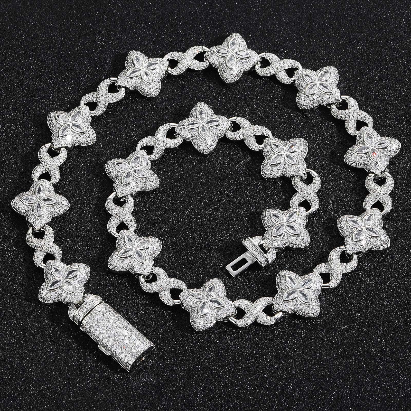 Unisex Infinity Clover 5A Zircon Necklace | Heavyweight High-End Hip Hop Bling | Caratix - CaratixJewelry