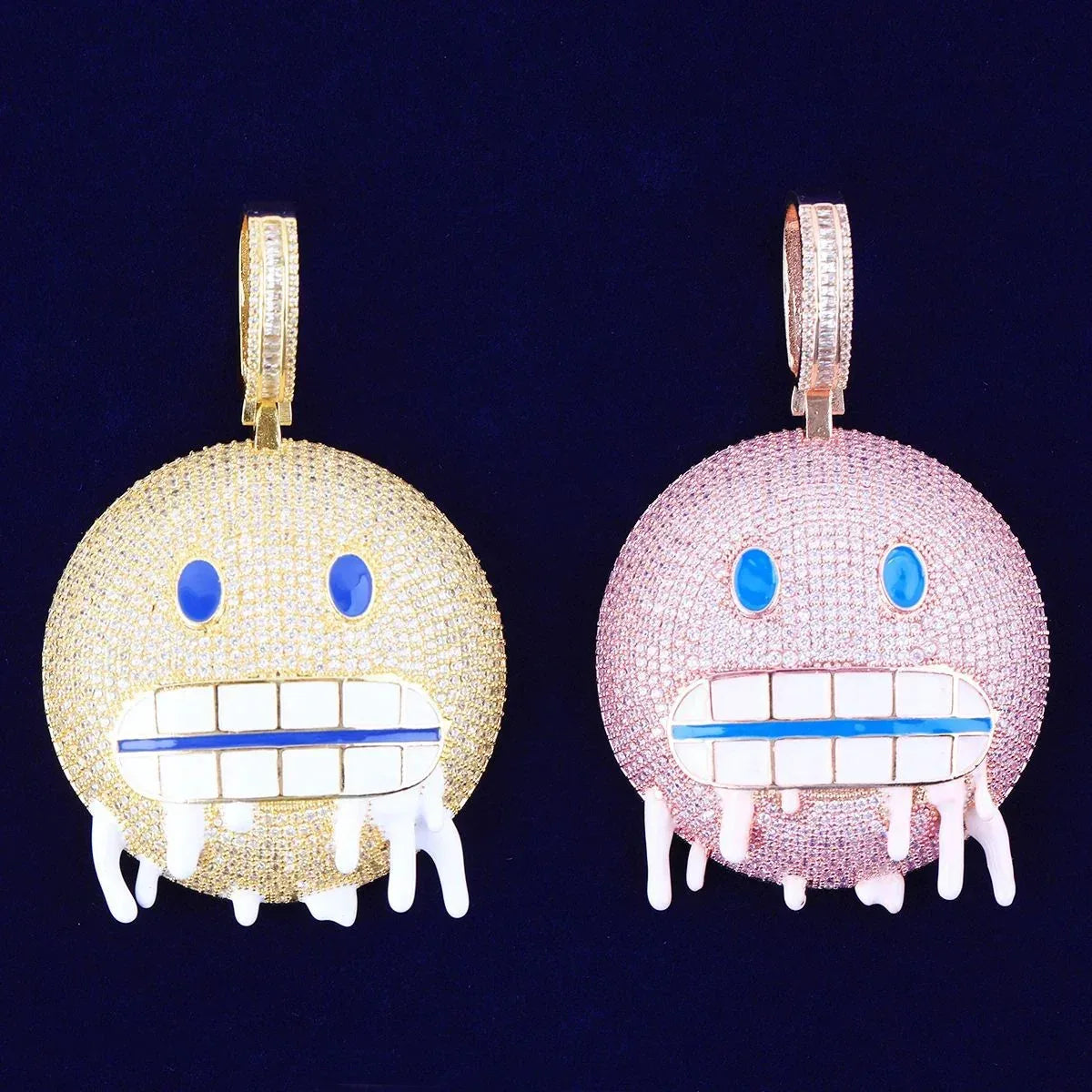 Men's "Mean Mug" Emoji Necklace | Funny & Aggressive Hip Hop Jewelry - CaratixJewelry