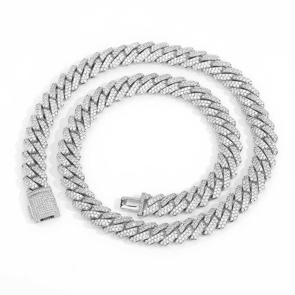 Gold Chain 10mm S925 Silver Single Row CZ Cuban Link Necklace – Custom Men’s Rapper Jewelry | Caratix Jewelry - CaratixJewelry