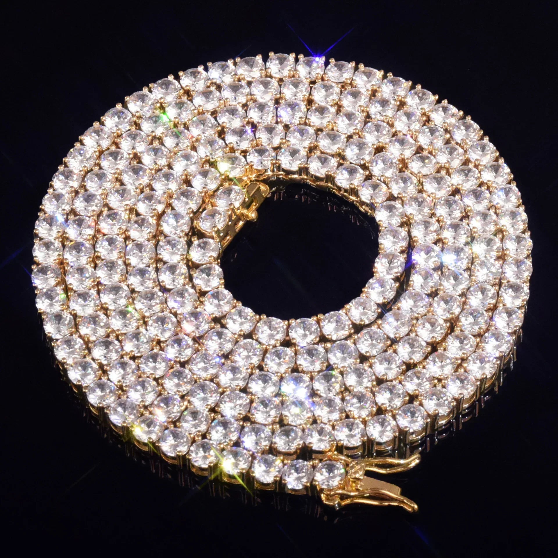 Iced Out Single Row Tennis Chain Necklace Copper Zircon in Multiple Sizes | Caratix Jewelry - CaratixJewelry