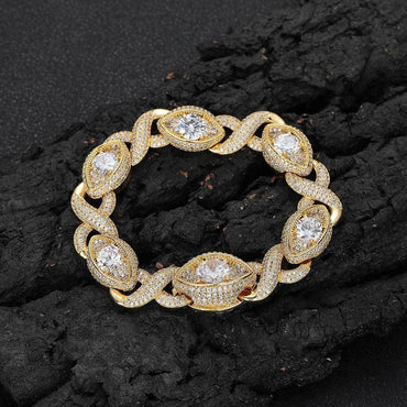 Infinity Eye Zircon Cuban Link Bracelet Luxury Hip Hop Jewelry - CaratixJewelry